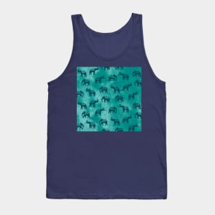 Light Teal Indian Elephants Tank Top